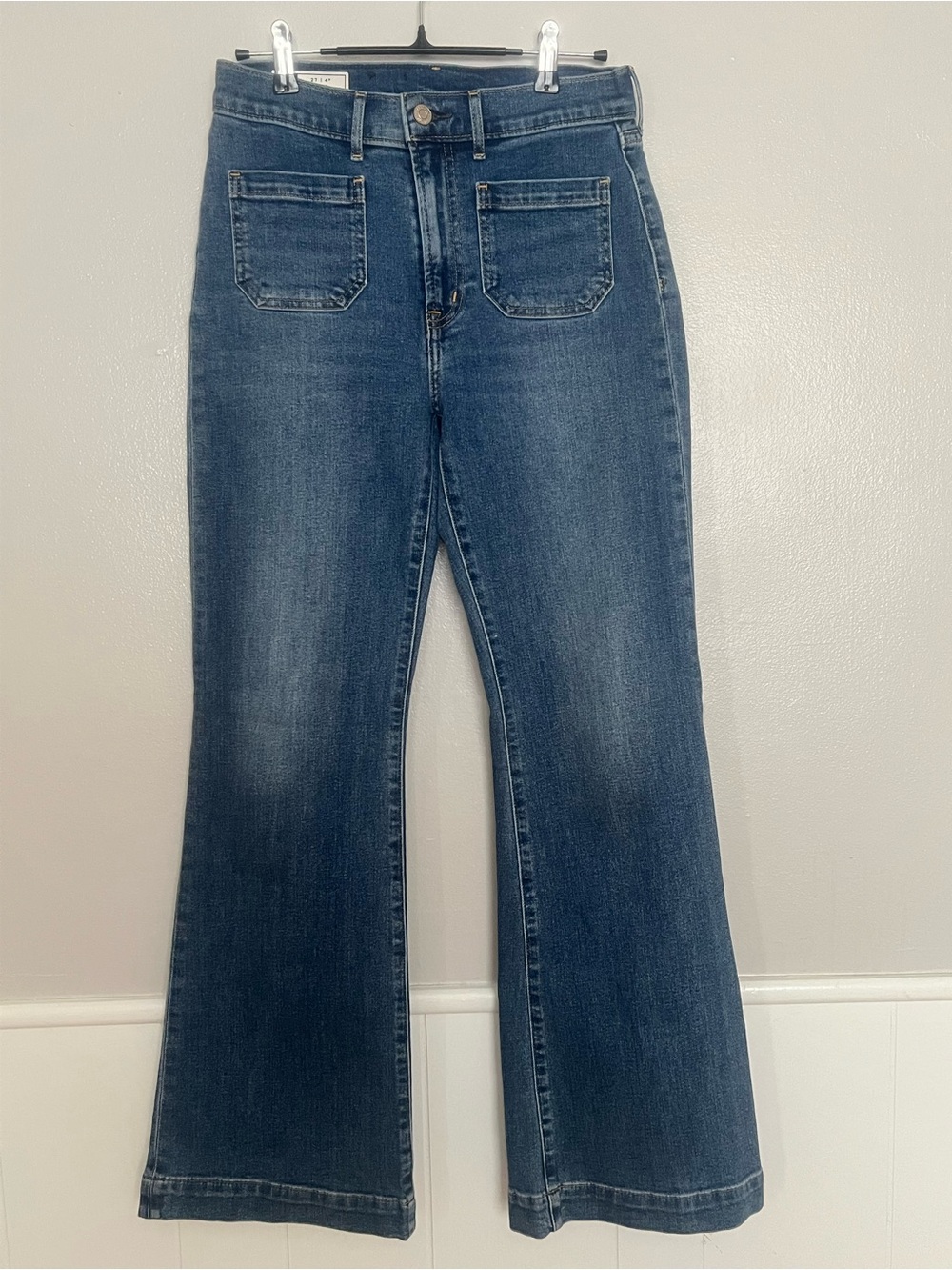 GAP Women's Dark Blue High Rise Flare Jeans Size 2 Petite 26 x 28 Like New
